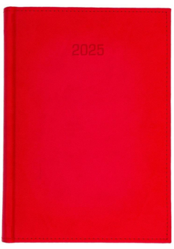 Kalendarz 2025 Vivella A5 tygodniowy z notesem czerwony