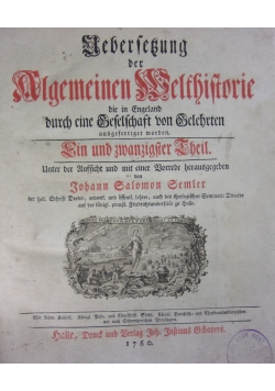 Algemeine Welthistorie,1760r.