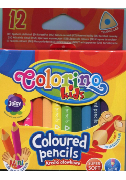 Kredki ołówkowe Colorino trójkątne krótkie 12 kolorów