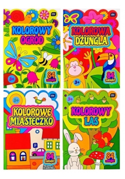 Kolorowanka A4 z nakl. 4 wzory. MIX