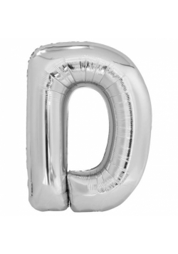 Balon foliowy litera D srebrna 62x86cm