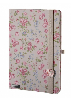 Notes A6 Lanybook Bloomy Rose w kratkę szary