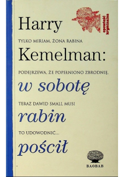 W sobotę rabin pościł