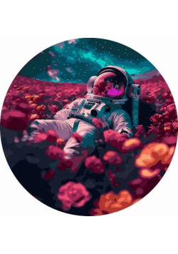 Malowanie po numerach okrągłe - Astronauta w polu
