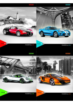 Zeszyt A5 Top-2000 w linie 32 kartki Powerfull Car Mix