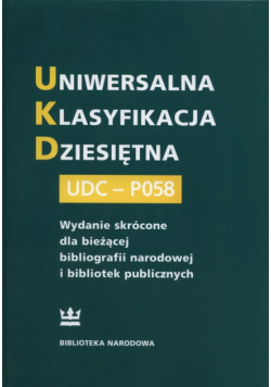 Uniwersalna Klasyfikacja Dziesiętna UDC-PO58