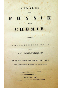 Annalen Der Physik Und Chemie Vierte Reihe Vier und Zwanzigster Band 1861 r.
