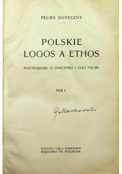Polskie logos a ethos Tom 1 1921 r.