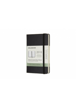 Kalendarz tygodniowy horyzontalny Moleskine 18M P, twarda oprawa, czarny