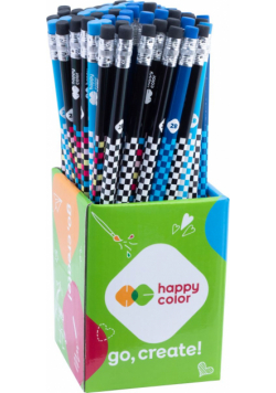 Display Ołówek trójkątny z gumką Skate Happy Color 72 szt.