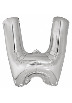 Balon foliowy litera W srebrna 79x86cm