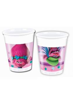 Kubeczki plastikowe Trolls 8 sztuk