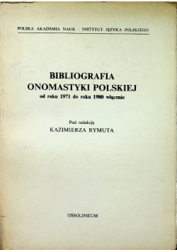 Bibliografia onomastyki polskiej