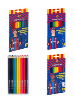 Kredki ołówkowe trójkątne FC Barcelona 12kol mix