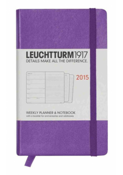 Kalendarz 2015 z notatnikiem Pocket Leuchtturm1917 tygodniowy fioletowy