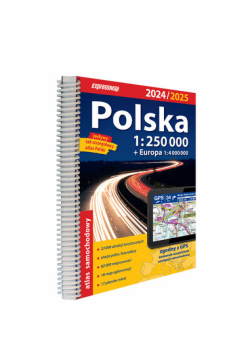 Polska atlas samochodowy 2024/25 + instrukcja pierwszej pomocy 1:250 000