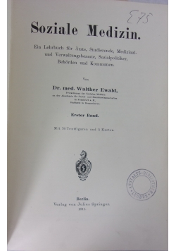Soziale Medizin, t.1