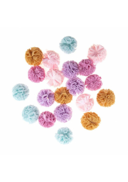 Pompony tiulowe pastelowe 2cm 20szt