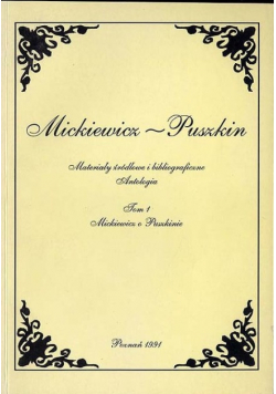 Mickiewicz Puszkin Tom 1