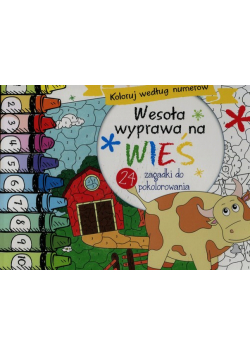 Wesoła wyprawa na wieś Koloruj według numerów