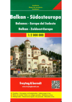 Bałkany Europa Południowa mapa drogowa 1:2 000 000