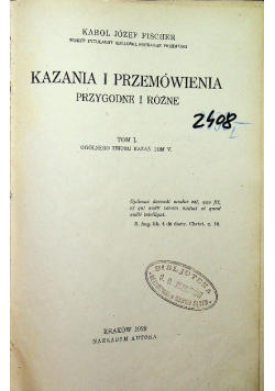 Kazania i przemówienia przygodne i różne 1929 r.