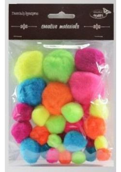 Pompony intensywne kolory 15mm-40mm 30szt
