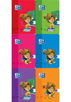 Zeszyt A5 Oxford Lion w kratkę 16 kartek 10 sztuk mix