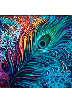 Mozaika diamentowa 5D - Pawie Pióro 40x30cm