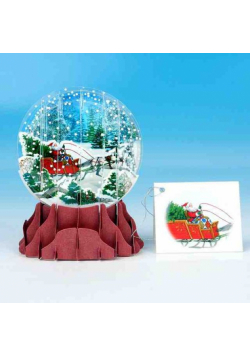 Kartki 3D Dashing Through the Snow Snow Globe