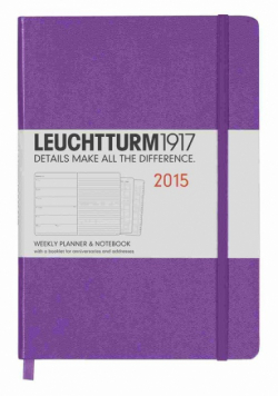 Kalendarz 2015 z notatnikiem Medium Leuchtturm1917 tygodniowy fioletowy