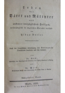 Leben der Vater und Partner, 1826 r.