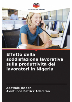Effetto della soddisfazione lavorativa sulla produttività dei lavoratori in Nigeria