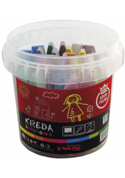 Kreda kwadratowa kolorowa w wiaderku 33 sztuki