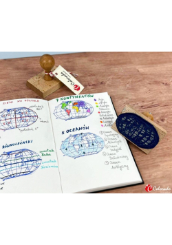 Stempel mapa świata - kontynenty i oceany