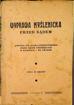 Wyprawa Myślenicka przed sądem