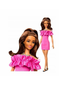 Barbie Fashionistas. Lalka Różowa sukienka HRH15