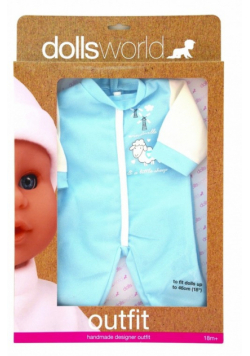 Ubranko Deluxe Fashion Boutique dla lalek do 46cm niebieskie z owieczką