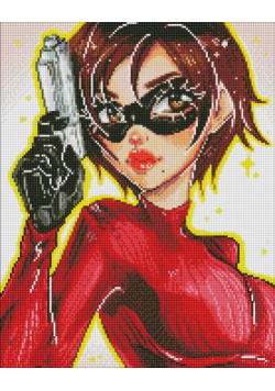 Diamentowa mozaika - Dziewczyna-agent 40x50cm