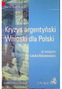 Kryzys argentyński Wnioski dla Polski