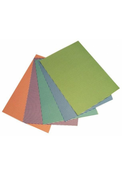 Karton obustronny kratka 300g 24x34cm 5 ark MIX