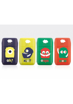 Temperówko gumka Milan compact monsters 16 sztuk