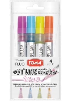 Marker konturowy fluo 4 kolory