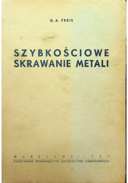 Szybkościowe skrawanie metali