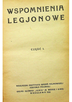 Wspomnienia legjonowe 1924 r.