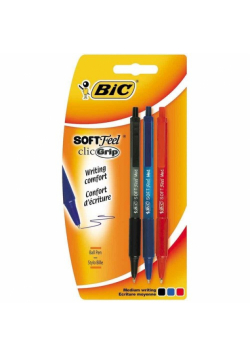 Długopis Soft Feel Click Grip Fine mix kolorów 3 sztuki