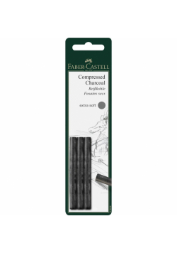 Pitt węgiel rysunkowy extra soft 3 szt. Blister faber-castell