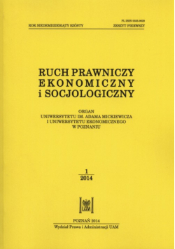 Ruch prawniczy ekonomiczny i socjologiczny 76/2014 Zeszyt 1