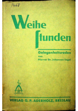 Weihe Stunden 1931 r.