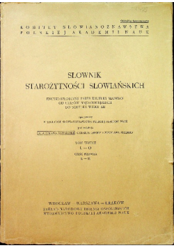 Słownik starożytności słowiańskich Tom III Część 1